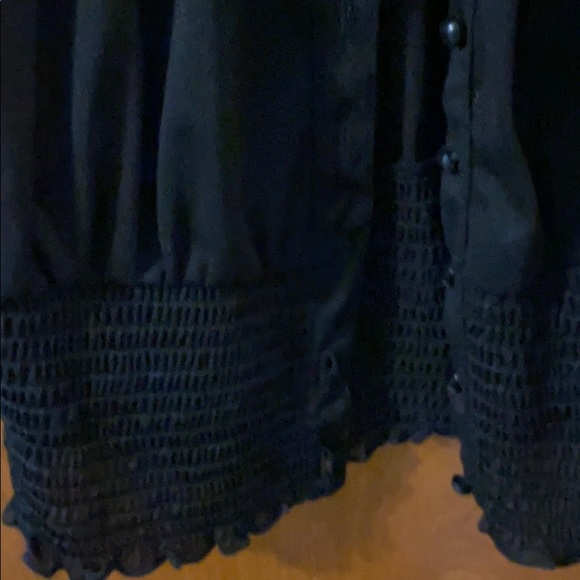 Black sheer button down top - Picture 3 of 3
